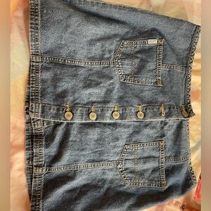 Cute blue denim maxi skirt no waistband not tight Button up skirt!